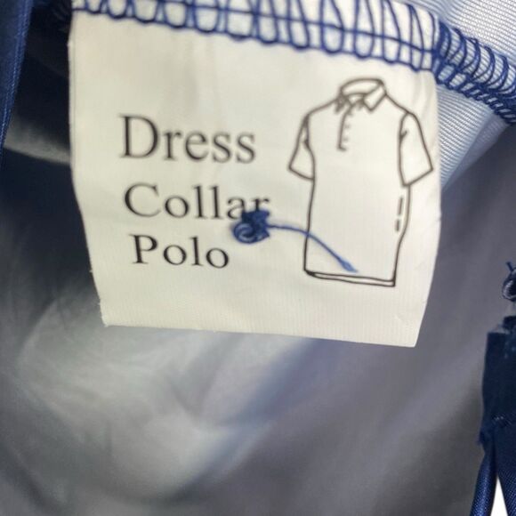 Collars & Co Polo Shirt Mens Small Oracle Blue Dot Golf Preppy Stretch Dress NEW - Picture 5 of 7